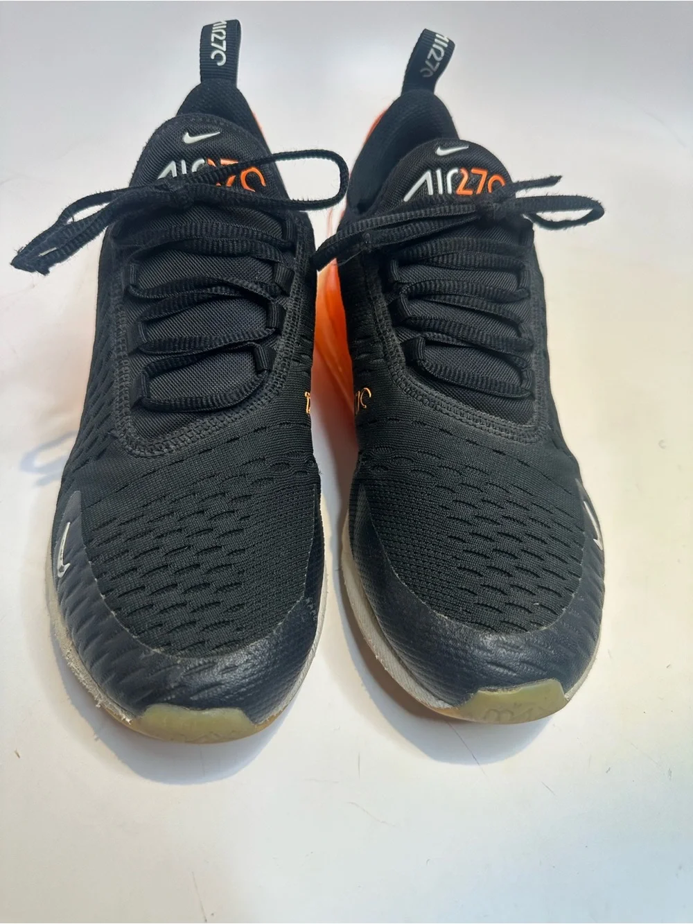 Nike Kids Air270 Black with Orange Accents Youth Sneakers